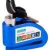 Candado De Disco Aluminio Con Guaya Y Alarma azul