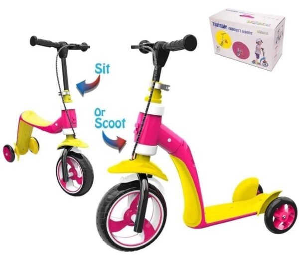atineta Scooter 2 En 1 Para Niños Asiento Plegable rosada